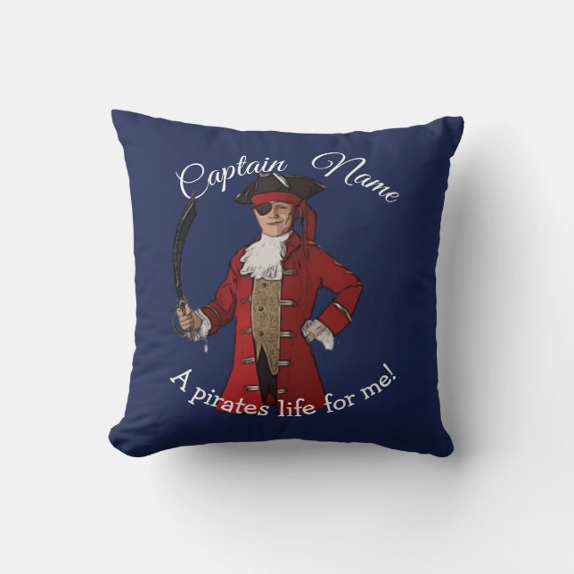 Nautical Blue Boy Pirate Cushion (Front)