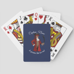 Nautical Blue Boy Pirate Playing Cards
