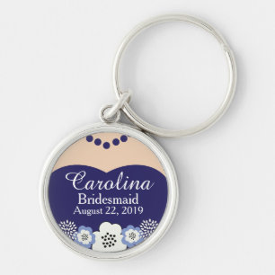 Nautical Blue Bridesmaid Wedding Keychain