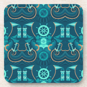 Nautical Blue Design Coaster