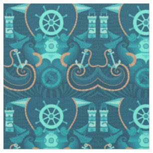 Nautical Blue Design Fabric