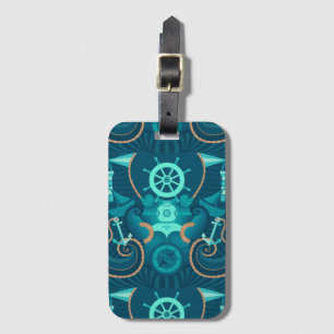 Nautical Blue Design Luggage Tag