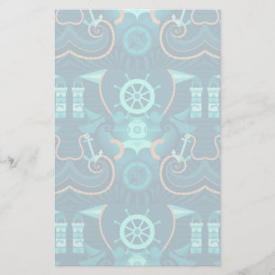 Nautical Blue Design Stationery