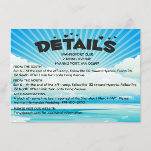 Nautical Blue Details Directions Ocean Sunrise Enclosure Card