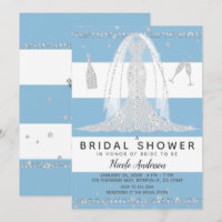 Nautical Blue Diamond Wedding Dress Bridal Shower