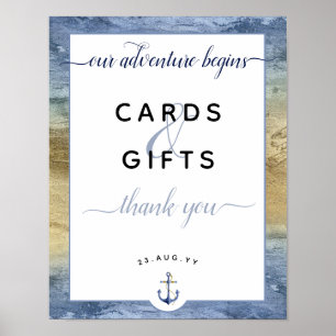 #Nautical Blue & Gold Cards & Gifts #Wedding Poster