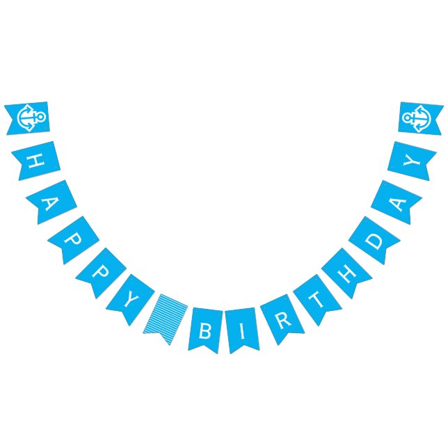 Nautical Blue Happy Birthday Anchor  Bunting (All)