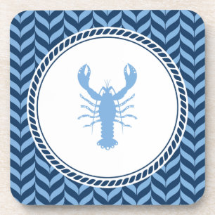 Nautical Blue Lobster coastal  Coaster