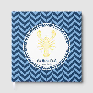 Nautical Blue Lobster coastal Guest Book