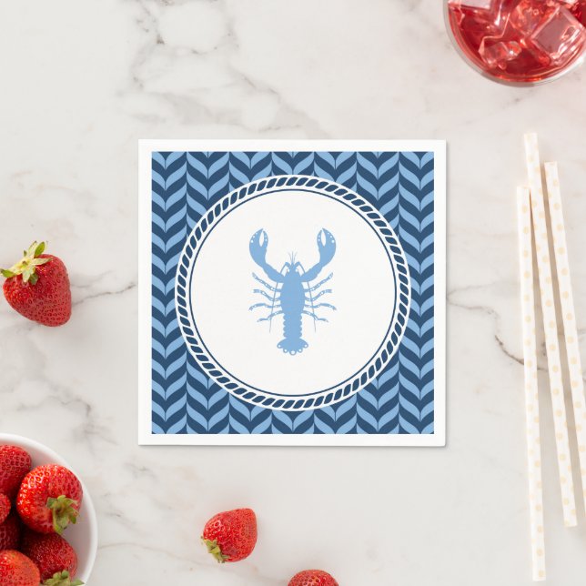 Nautical Blue Lobster coastal  Napkin (Insitu)