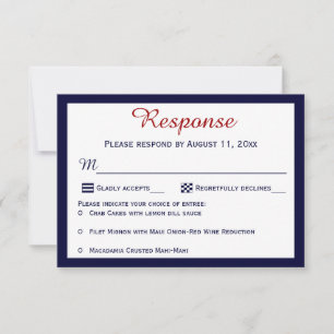 Nautical Blue Maritime Flags Wedding RSVP Cards