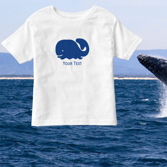 Nautical Blue Preppy Whale Personalised Toddler T-Shirt (Creator Uploaded)