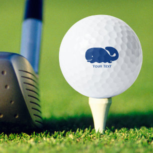 Nautical Blue Preppy Whale Personalized Golf Balls