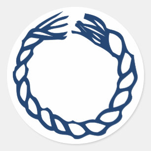 Nautical blue rope blank spice jar label sticker