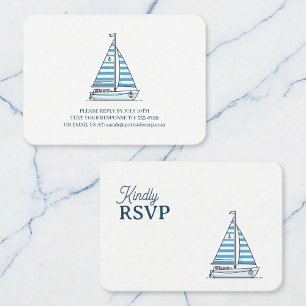 Nautical Blue Sailboat Birthday Enclosure Card