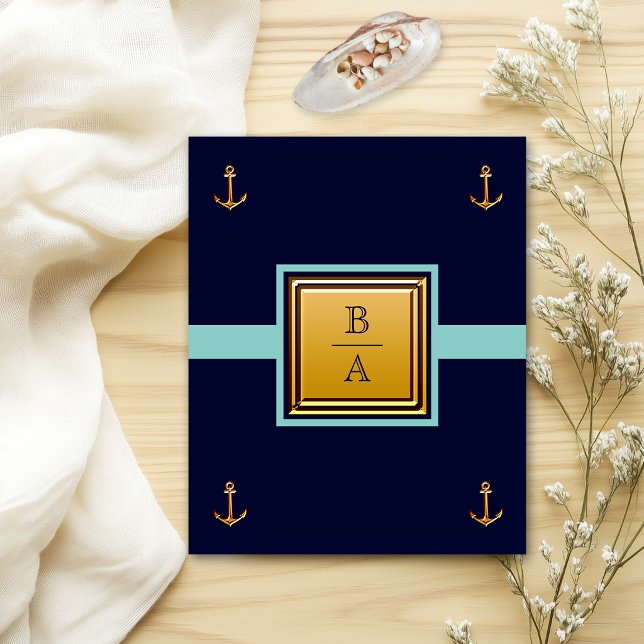 Nautical Blue Sea Budget Wedding Invitation Flyer (Creator Uploaded)