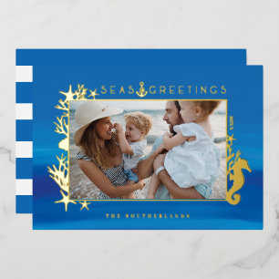 Nautical Blue Seas & Greetings Ocean Photo Frame