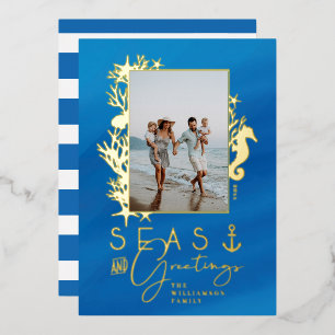 Nautical Blue Seas & Greetings Ocean Photo Frame