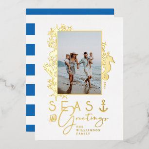 Nautical Blue Seas & Greetings Ocean Photo Frame