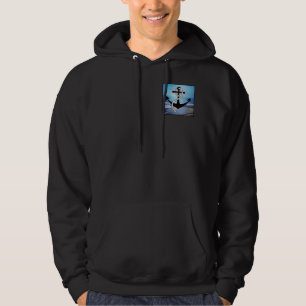 Nautical Blue Seashore Mens Fleece Hoodie