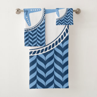 Nautical Blue Starfish coastal Bath Towel Set