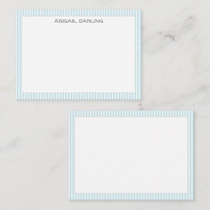 Nautical Blue Stripe Simple Modern Thin Border Card