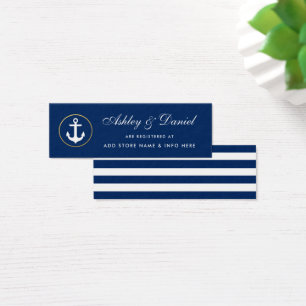 Nautical Blue Striped Wedding Registry Insert Card