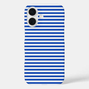Nautical Blue Stripes iPhone 16 Case