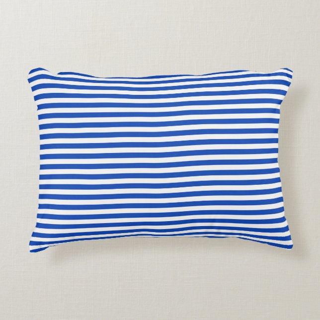 Nautical Blue Stripes Decorative Cushion (Front)