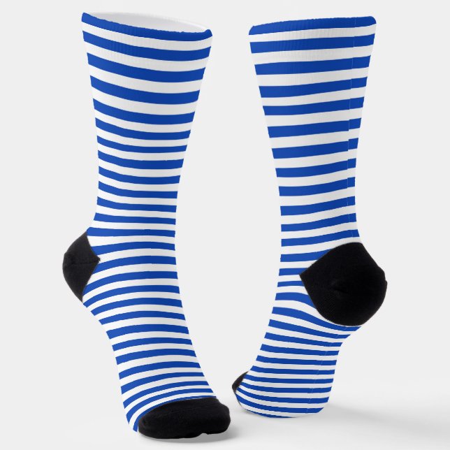 Nautical Blue Stripes Socks (Angled)