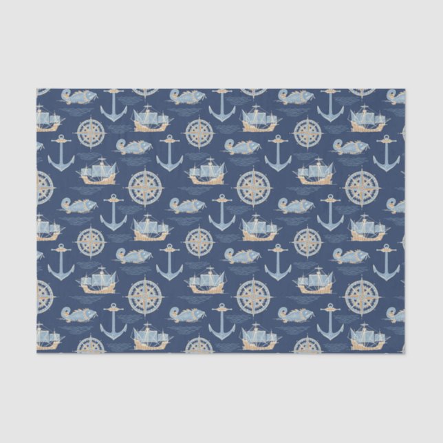 Nautical Blue Tissue Paper (Front)