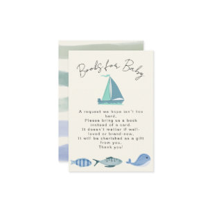 Nautical Blue Vooks For Baby Simple Boy´s Shower Enclosure Card