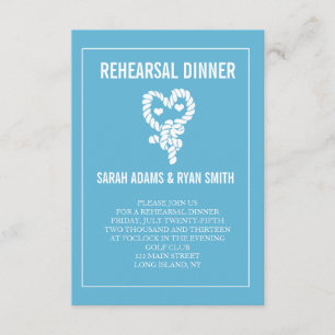 Nautical Blue Wedding Rehearsal Dinner Invitations