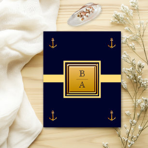 Nautical Blue Yellow Budget Wedding Invitation Flyer