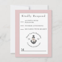 Nautical Blush Pink Floral Anchor Wedding