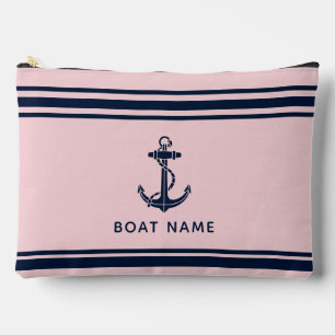 Nautical Boat Anchor and Name Custom Accessory Pouch