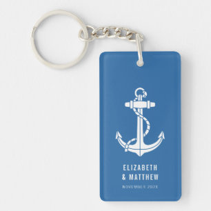 Nautical Boat Anchor Beach Wedding Custom Key Ring