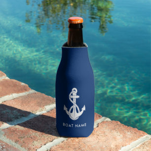 Nautical Boat Anchor Custom Cruise Trip Bottle Cooler