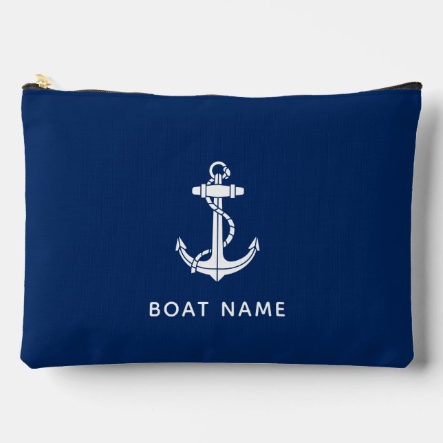 Nautical Boat Anchor Custom Modern Cruise Accessory Pouch (Front)