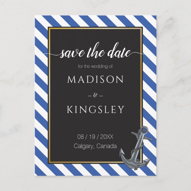 Nautical Boat Anchor Fabulous Sailing Wedding Postcard (Front)