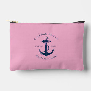Nautical Boat Anchor Family Beach Trip Accessory Pouch