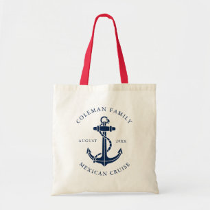 Nautical Boat Anchor Family Cruise Custom Swag Tote Bag