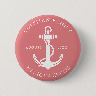 Nautical Boat Anchor Family Matching Custom 6 Cm Round Badge