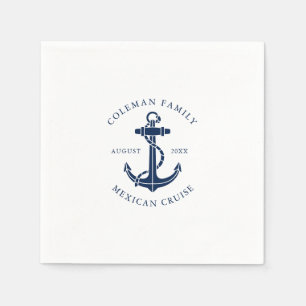 Nautical Boat Anchor Family Ocean Cruise Custom Napkin