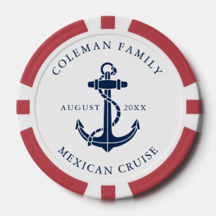 Nautical Boat Anchor Family Ocean Cruise Custom Poker Chips