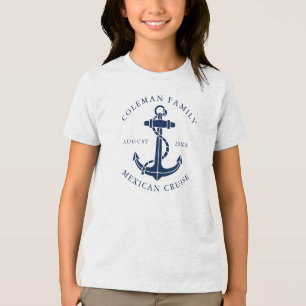 Nautical Boat Anchor Family Vacation Matching Tri-Blend Shirt