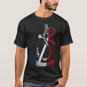 Nautical boat anchor France French Flag ocean Fish T-Shirt