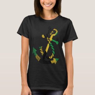 Nautical boat anchor Jamaica Jamaican Flag ocean F T-Shirt