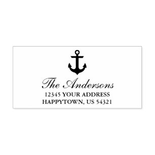 Nautical Boat Anchor Name Address Self-inking Stamp