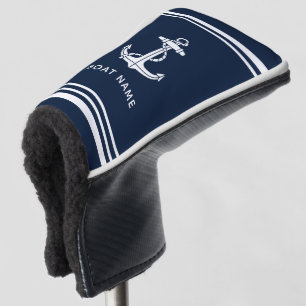 Nautical Boat Anchor Navy Blue Custom Golf Head Cover